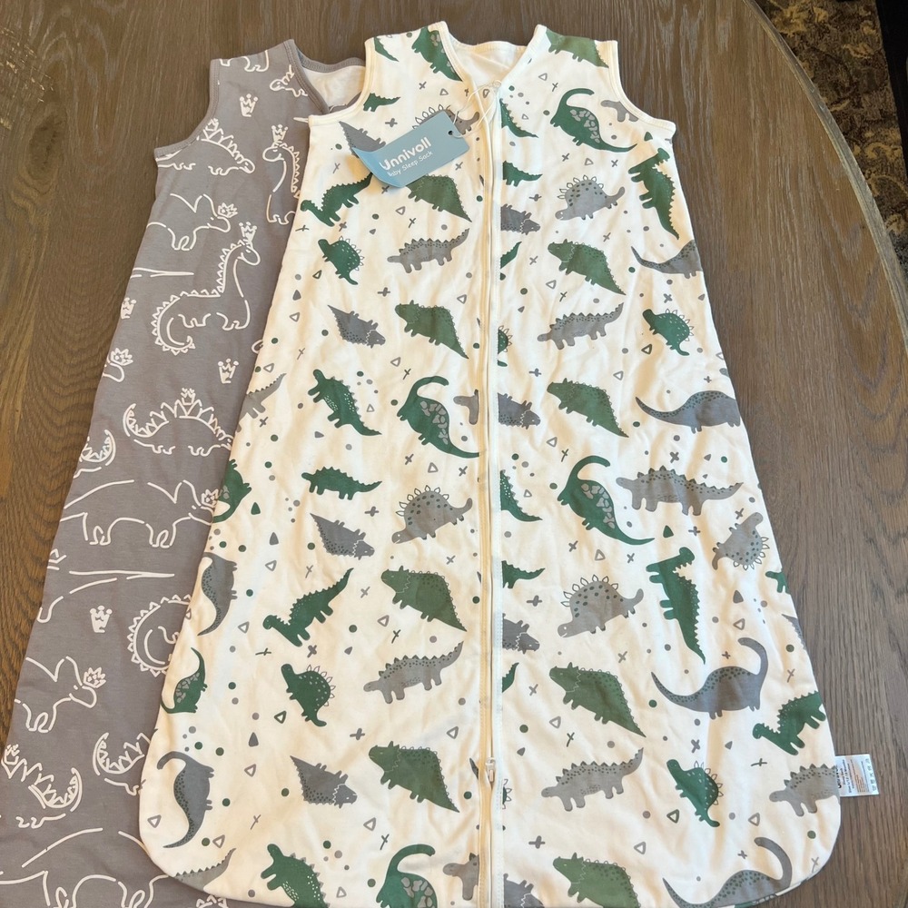 2 Pack Baby Sleep Sack 12-18 Months Cotton Dinosaur Wearable Blanket NEW